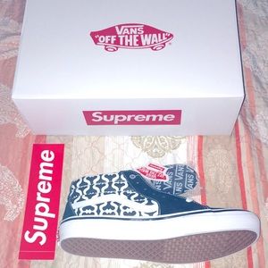 VANS X SUPREME COLLAB SK8 MID RARE BLACK MENS SHOES SIZE 11 LIMITED EDITION NIB!